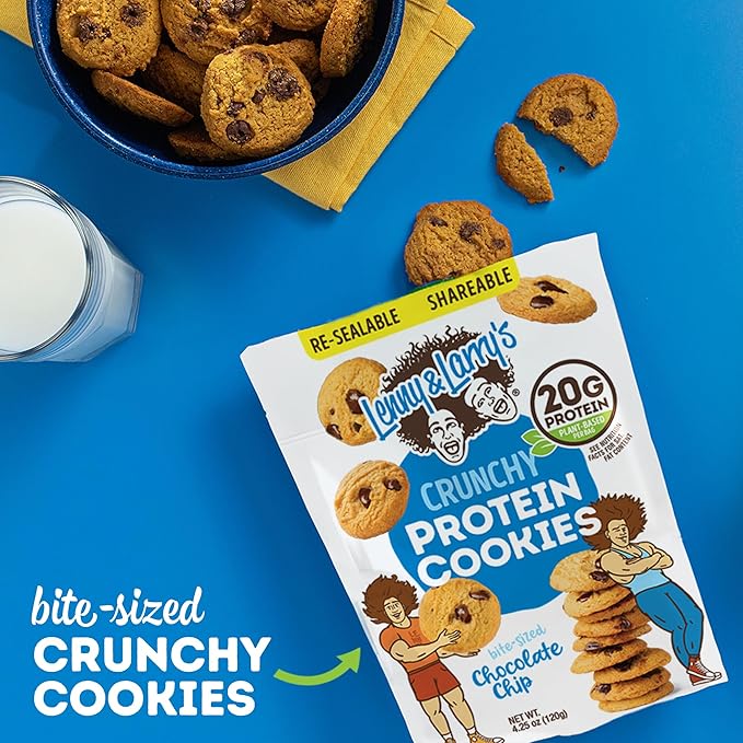 Lenny & Larry's The Complete Crunchy Cookie, Chocolate Chip, 6g Plant Protein, Vegan, Non-GMO, 4.25