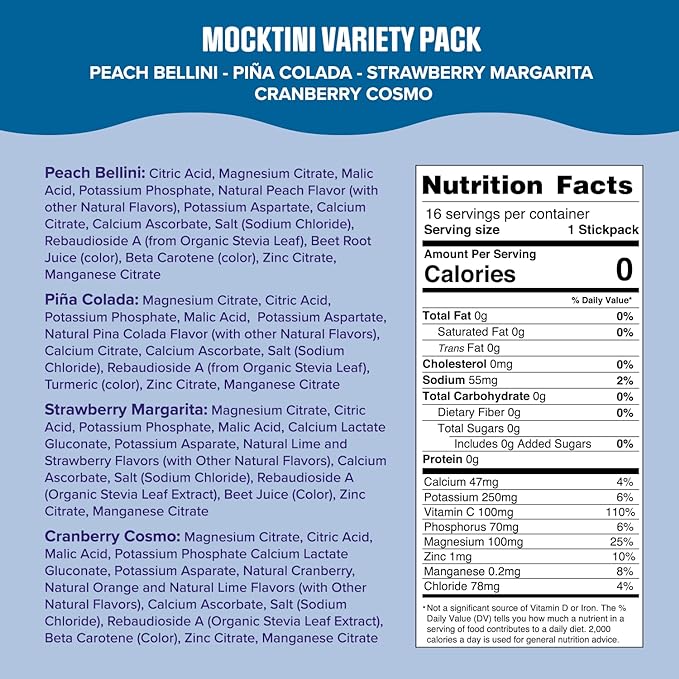 Ultima Replenisher Daily Electrolyte Powder Drink Mix ??Sugar Free ??Mocktini Variety, 16