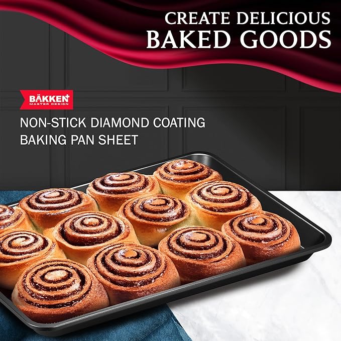 BAKKEN Kitchen Baking Pans - Small, Medium, and Large Cookie Pan (13.58×9.65, 15.75×11