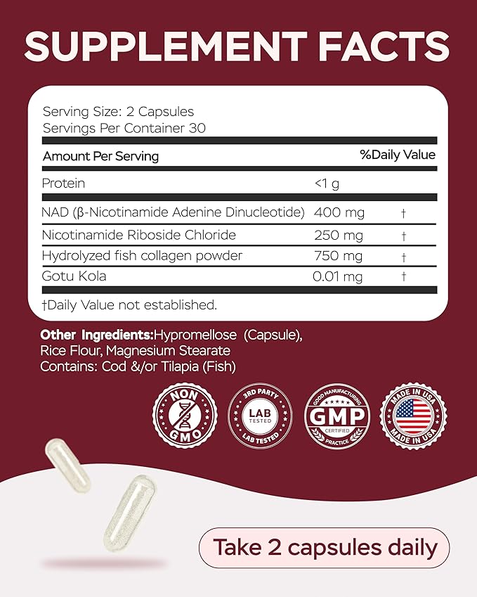NAD Plus Supplement 1400mg - NMNH Supplement Alternative Supports Healthy Aging Complex with