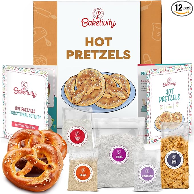 Pretzel Making Kit - Real Cooking Set for Kids Ages 5-12+ with Recipe and Ingredients - Kids Baking