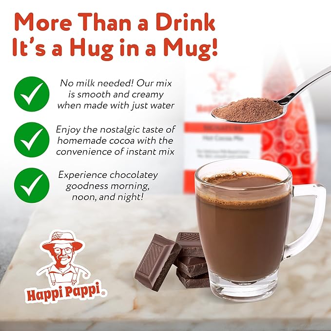 Happi Pappi - Signature Hot Cocoa Mix, Milk-Based Rich Smooth and Creamy Cocoa Powder for Instant