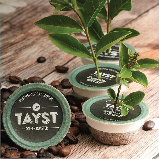 Tayst Coffee Pods, Defiantly Decaf Dark Roast, K Cups Compatible with Keurig Coffee Maker