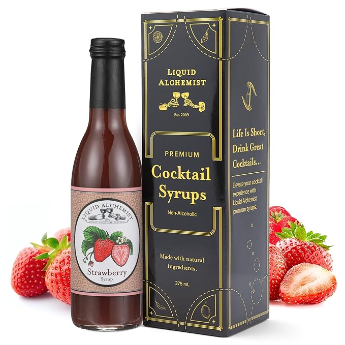 Liquid Alchemist Strawberry Syrup for Drinks - Real Ingredients Make our Strawberry Puree for