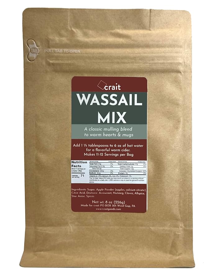 Classic Wassail Drink Mix, Christmas Wassail Spiced Cider Mix, Winter Apple Cider Mulling Blend