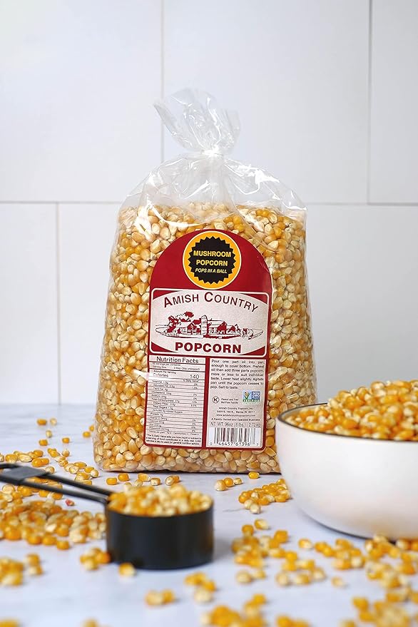 Amish Country Popcorn | 6 lb Bag | Mushroom Popcorn Kernels | Old Fashioned, Non-GMO and Gluten