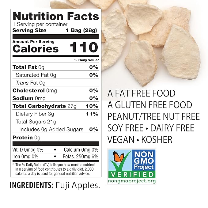 Brothers All Natural Freeze Dried Fruit Crisps, Fuji Apple, 1 Oz (Pack of 8), Made with 100% Fruit