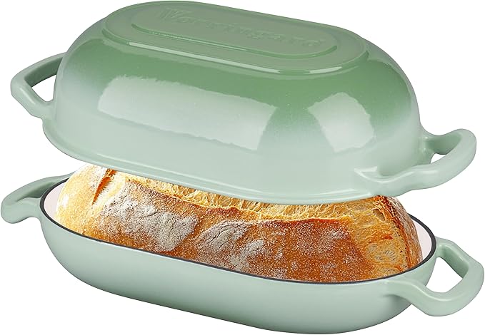 Enameled Cast Iron Sourdough Bread Oven, Dutch Oven, Loaf Cast Iron Bread Pan for Homemade Bread