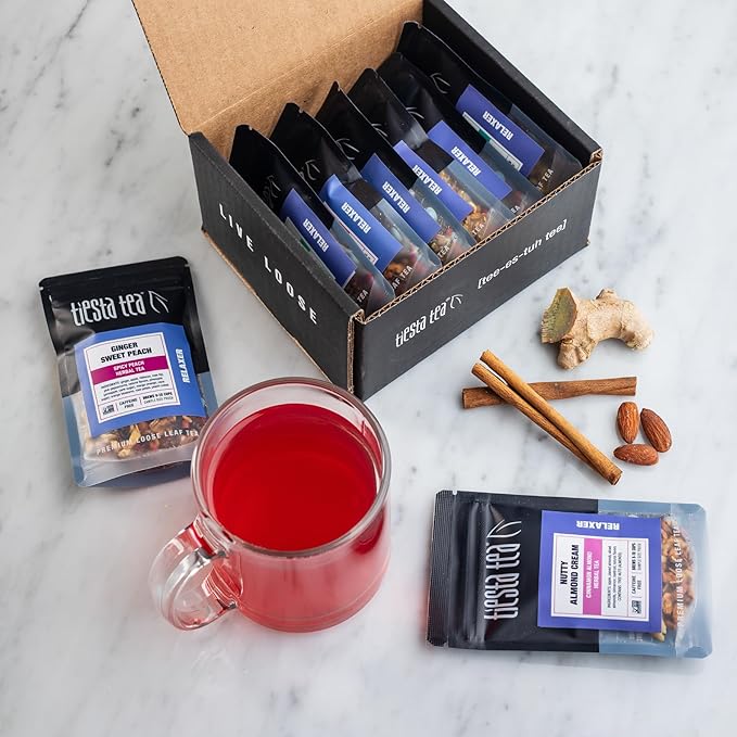 Tiesta Tea - 8 Herbal & Rooibos Sampler Dry Flight Set, Loose Leaf, No Caffeine, Makes Hot and