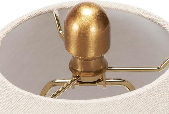 Nourison Home 23" Rustic Brown (Gray Undertones) Ceramic Pot Table Lamp for Bedroom, Living Room