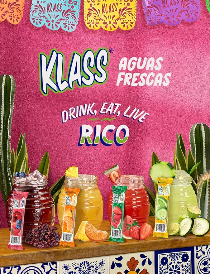 Klass Aguas Frescas | Drink Mix Variety Pack | Cucumber Limeade, Strawberry Watermelon, Hibiscus