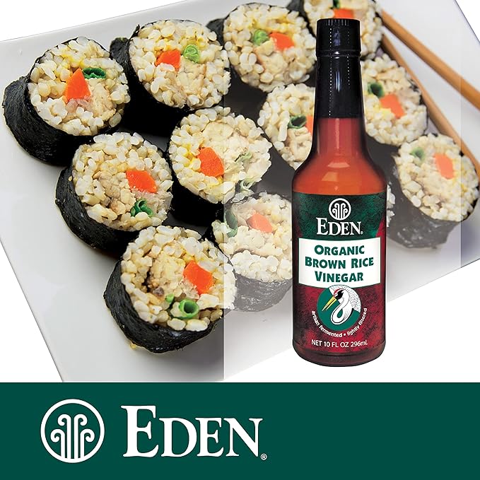 Eden Organic Brown Rice Vinegar, 10 fl oz Amber Glass, Imported