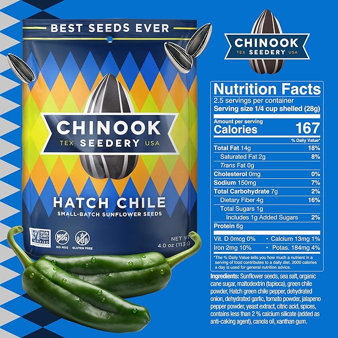Chinook Seedery Roasted Sunflower Seeds - Jumbo Seeds Keto Snacks - Best For Snack Packs - Gluten