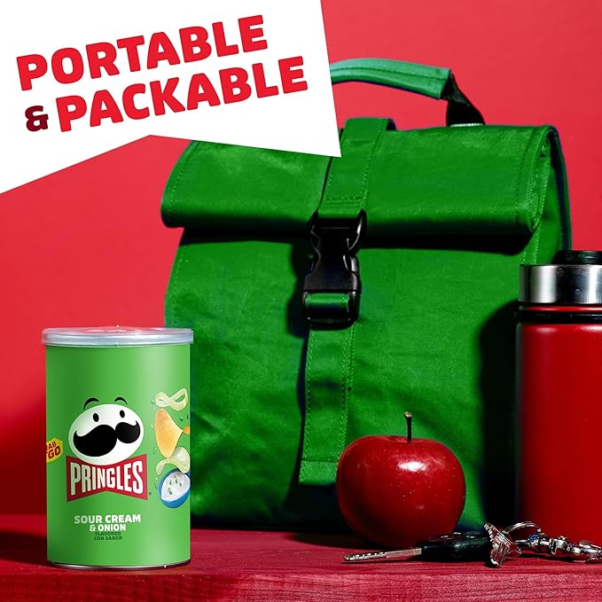 Pringles Potato Crisps Chips, Lunch Snacks, Office and Kids Snacks, Grab N' Go, Sour Cream and