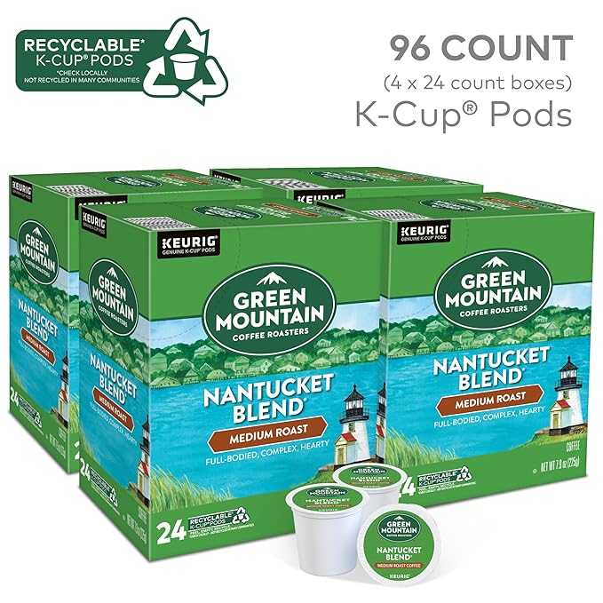 Green Mountain Coffee Roasters Nantucket Blend Keurig Single-Serve K-Cup Pods, Medium Roast Coffee