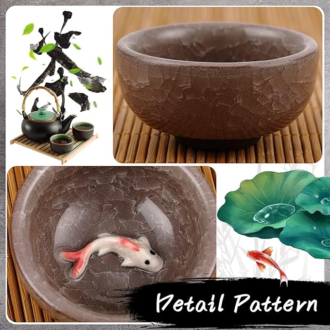 Skyley 6 Pieces Korean Soju Shot Glasses Sets Porcelain Cups Korean Ceramic Cups Tea Accessories
