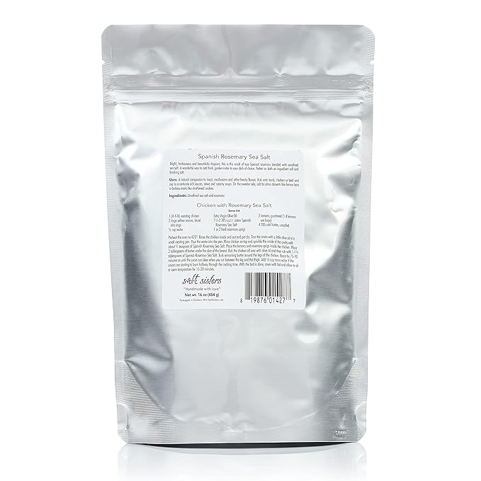 s.a.l.t. sisters Spanish Rosemary Sea Salt | All-Natural, Gluten Free, MSG Free, Non-GMO | Easily
