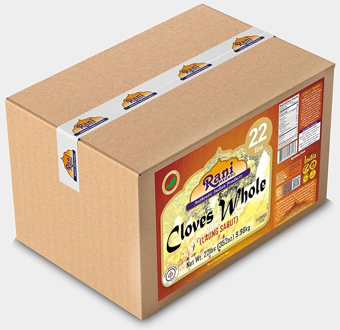 Rani Cloves Whole (Laung) 352oz (22lbs) 9.98kg, Bulk Box, Great for Food, Tea, Pomander Balls and