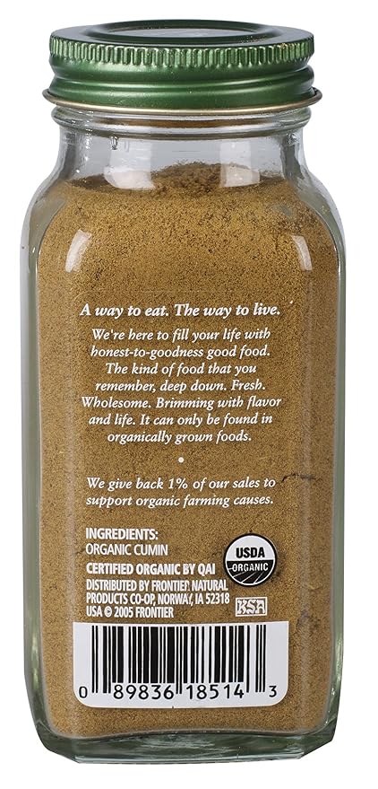 Simply Organic Ground Cumin Seed, 2.31 Ounce Jar, Rich, Warm, Complex Earthy Spice Flavor, Kosher