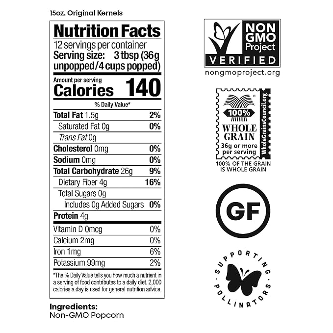 Black Jewell Gourmet Popcorn Kernels, Original Black, 15 Ounces (Pack of 6)