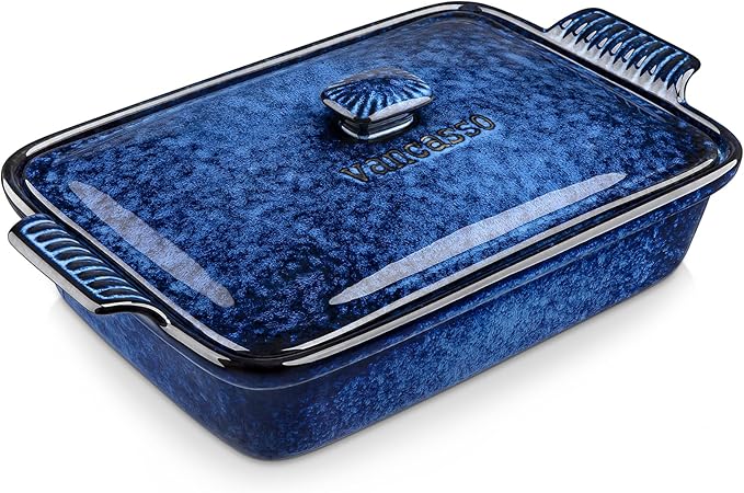 vancasso Starry 3.8 Quart Casserole Baking Dish, large lasagna pan with lid, 9x13 inch Stoneware
