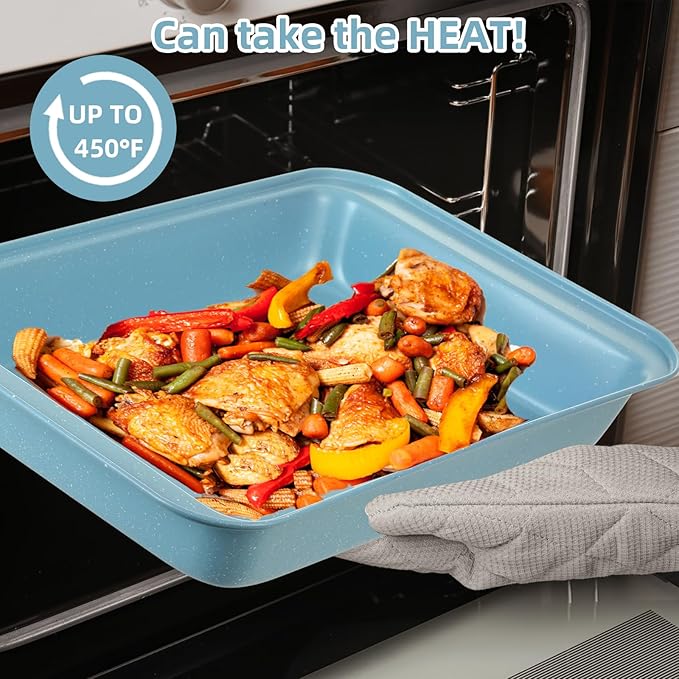 11-Piece Nonstick Baking Pans Set - Professional Grade Carbon Steel Bakeware with Premium Coating