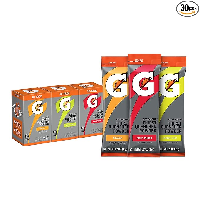 Gatorade Thirst Quencher Powder Sticks, 3 Flavor Variety Pack, (30 Pack)