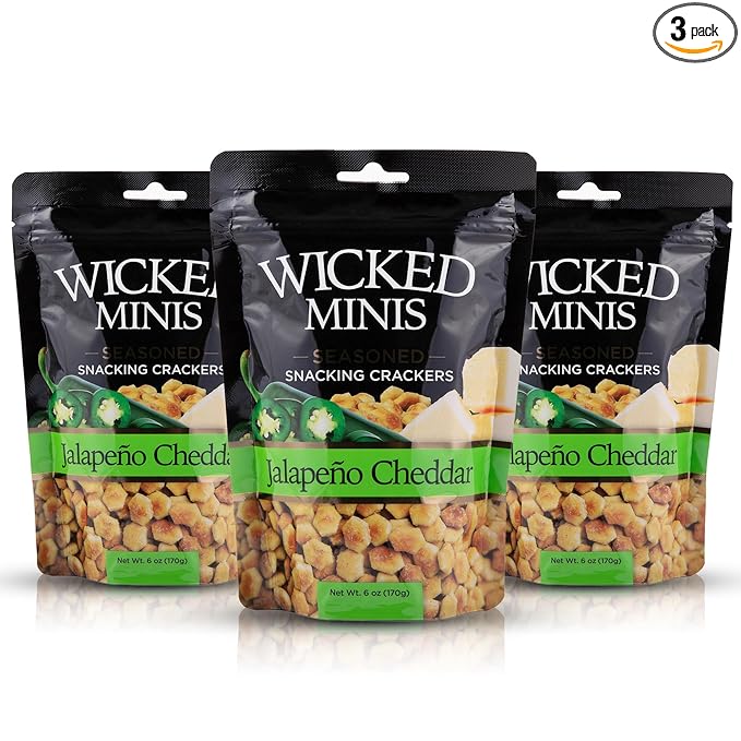Wicked Minis Soup & Oyster Crackers - Saltine & Salted Flavored Mini Puffed Soup, Savory Snacking