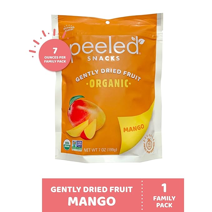 Peeled Snacks Organic Dried Fruit ??Healthy, Vegan Snacks for On-the-Go Lunch and More Mango 7 Oz