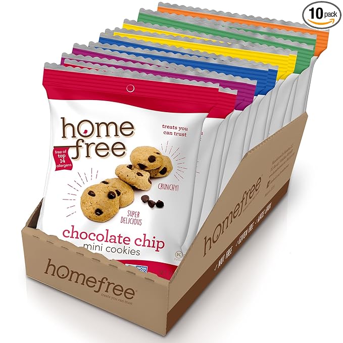 Homefree Mini Cookies Variety Pack, Gluten Free, Nut Free, Vegan, Cookie Snack Packs, School Safe