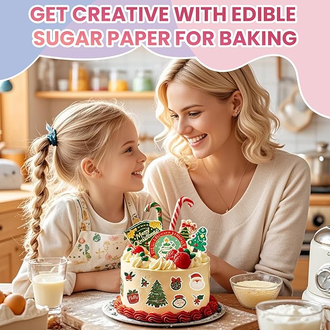 Derzio 25 pcs A4 11.7" x 8.3" Frosting Sheets, Icing Sheets, Edible Paper for Cakes Printable