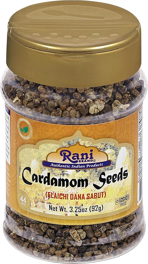 Rani Cardamom (Elachi) Decorticated Seeds Indian Spice 3.25oz (92g) PET Jar~ All Natural | Vegan |