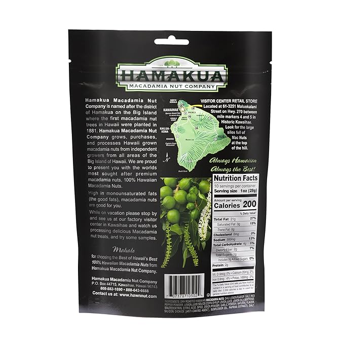 Hamakua Macadamia Nuts - Spicy Chili Pepper - Hawaiian Grown Flavored Dry Roasted Half and Whole