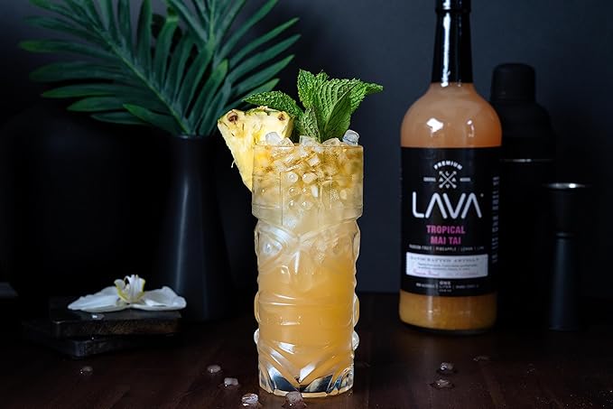 (3 Pack) LAVA Premium Tropical Mai Tai Cocktail Mix made with real passion fruit, pineapple, lemon