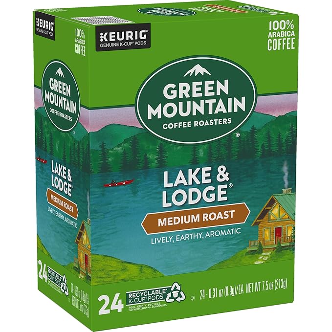 Green Mountain Coffee Roasters Lake and Lodge Blend Keurig Single-Serve K-Cup pods, Medium Roast