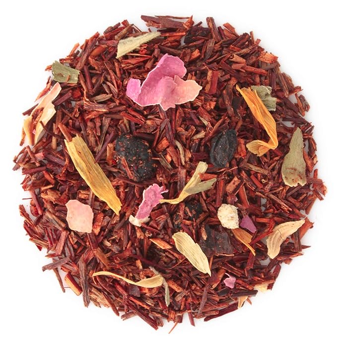 Teabloom Organic Herbal Tea, African Safari Loose Leaf Tea, Sweet Rooibos Blend with Berry Flavors