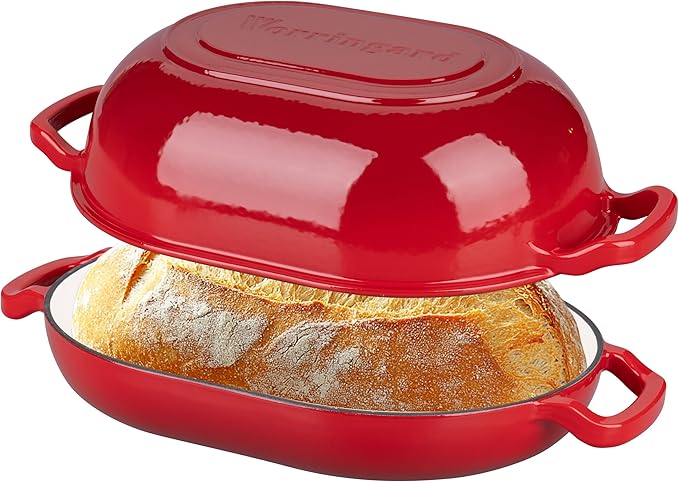 Enameled Cast Iron Sourdough Bread Oven, Dutch Oven, Loaf Cast Iron Bread Pan for Homemade Bread