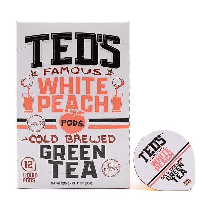 Ted's Tea by Java House - Single Serve Liquid Concentrate Pods - Peel and Pour - White Peach Green