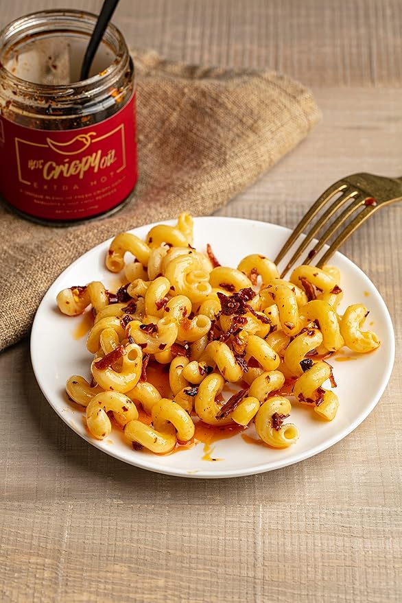 Hot Crispy Oil- Fried garlic, shallots, chili peppers and spices. Flavor bomb, Chili Crisp, Hot