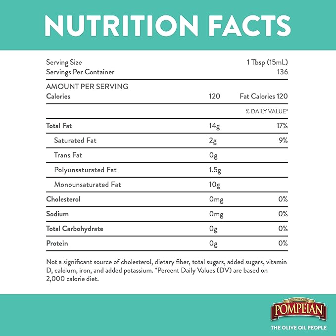 Pompeian USDA Organic Smooth Extra Virgin Olive Oil, Contains Polyphenols, First Cold Pressed, 68