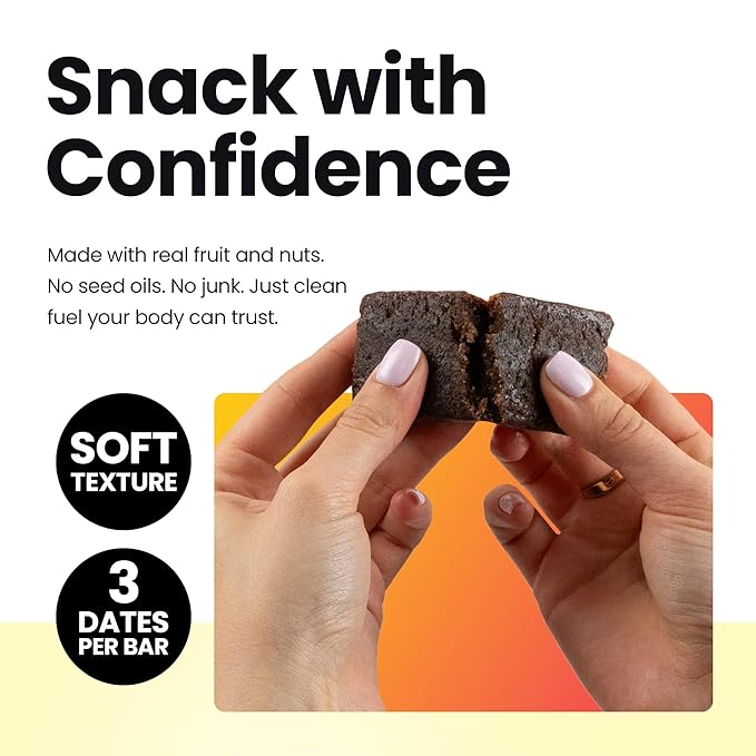 Bahamii - Almond & Date Bars (Honey Cinnamon) - Healthy Snack Bars with Dates - Non-GMO