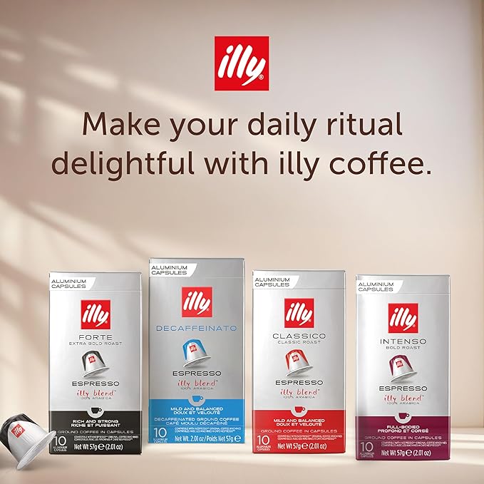illy Aluminum Espresso Capsules - Compatible with Nespresso Machines - Intenso Lungo Roast Coffee