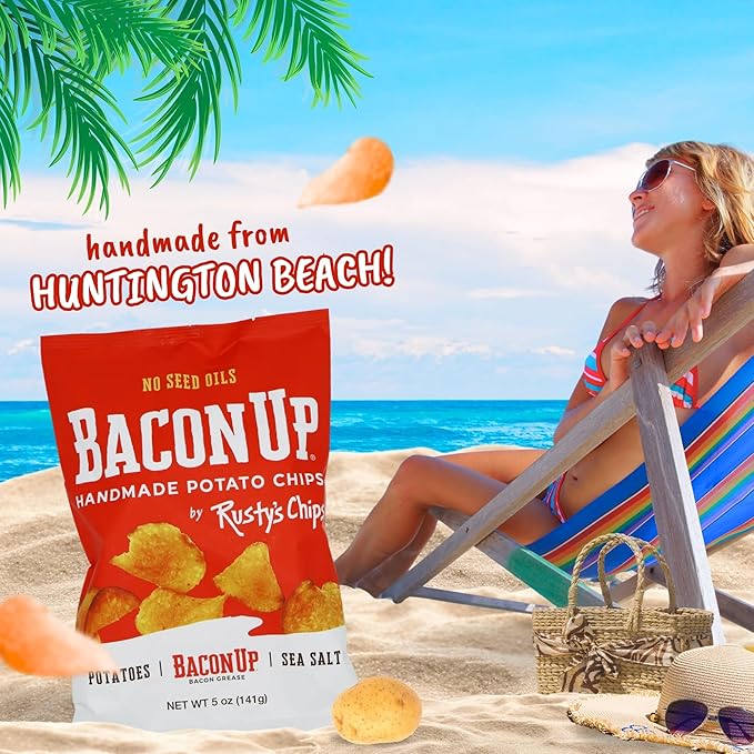 Bacon Up - Handmade Crunchy Healthy Potato Chips - No Preservatives, No Seed Oils, Gluten Free