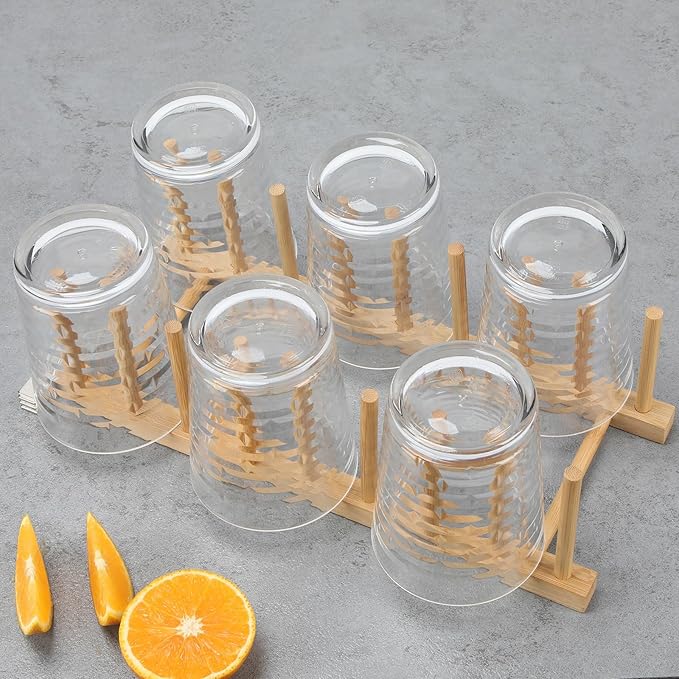 Acrylic Clear Highball Plastic Cups | Plastic Reusable Tumblers 16oz (Set of 6) | Stackable |