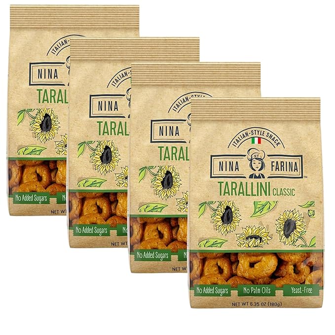 NINA FARINA Tarallini Classic -Fresh Baked Italian Crackers Free from Added Sugars, Palm Oils and
