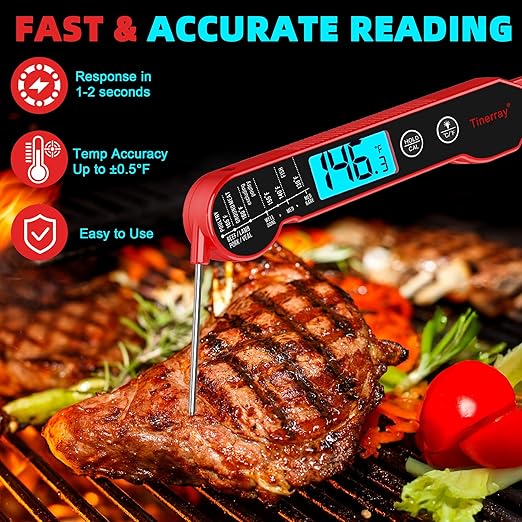 Digital Meat Thermometer for Cooking ??Waterproof Instant Read Food Thermometer with Backlight &