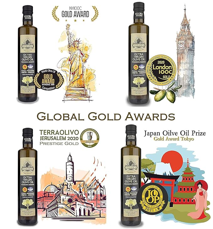 Ellora Farms, Greek Extra Virgin Olive Oil, Certified Single Estate, First Cold Press, Bottle Gift