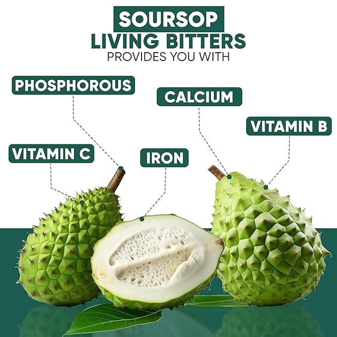 Herboganic Soursop Living Bitters for overall Health and wellness | Pack of 1 | 16 Oz