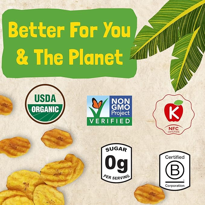 Barnana - Organic Plantain Chips, Himalayan Pink Salt, Healthy Snack Made With 100% Coconut Oil