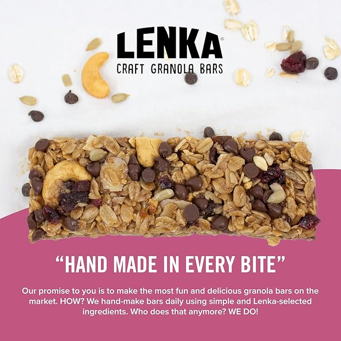 Lenka Bars - Nuts & Berries Snack Bars, Gluten Free, High Fiber, Kosher, Wholesome, No Artificial